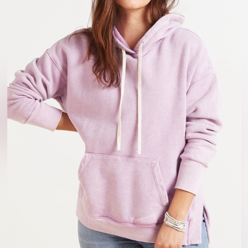 Sundry for Evereve Mineral Wash Slit Hoodie Sweatshirt Lilac